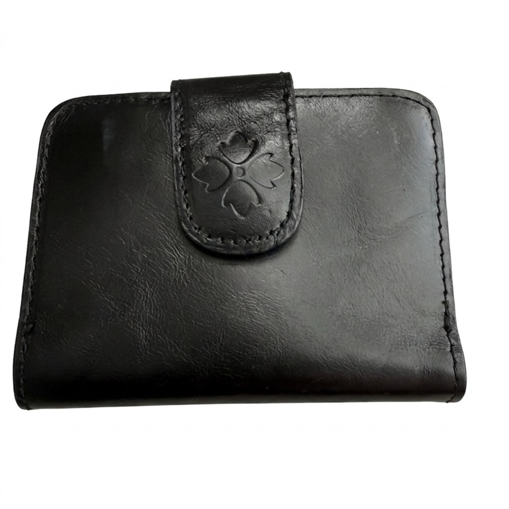 Patricia Nash Iberia Heritage Distressed Black Leather Wallet